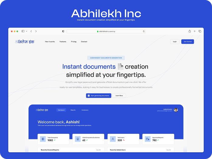 Abhilekh Inc document generation case study preview